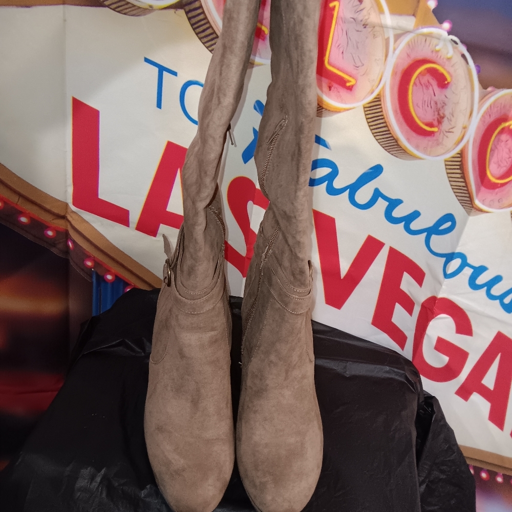 Faux Suede Wedge Boot